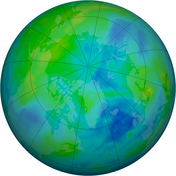 Arctic ozone map for 02 October 1997